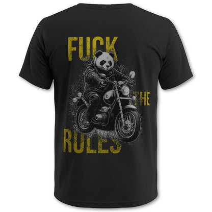 Biker T-Shirt panda fuck the rules Rücken