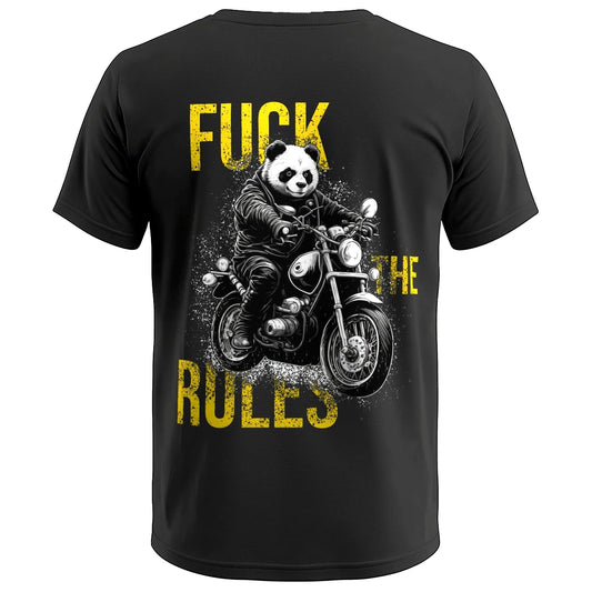 Biker T-Shirt panda fuck the rules Rücken