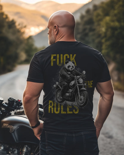 Biker T-Shirt panda fuck the rules Rücken