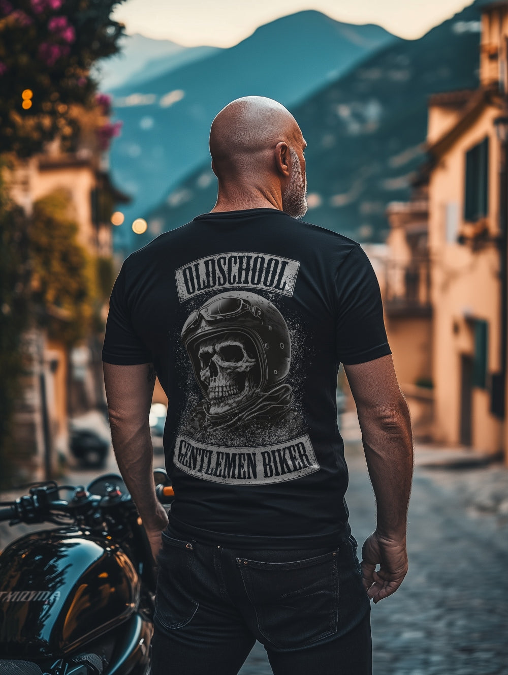 Biker T-Shirt old school gentlemen Rücken