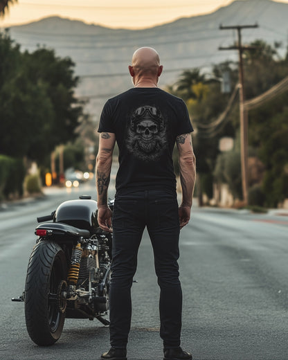 Biker T-Shirt skull biker II Rücken