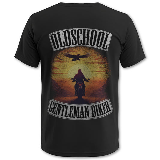 Biker T-Shirt old school sunset Rücken