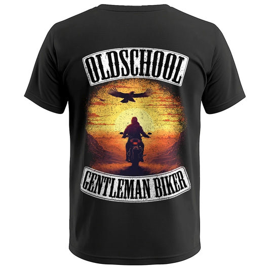 Biker T-Shirt old school sunset Rücken