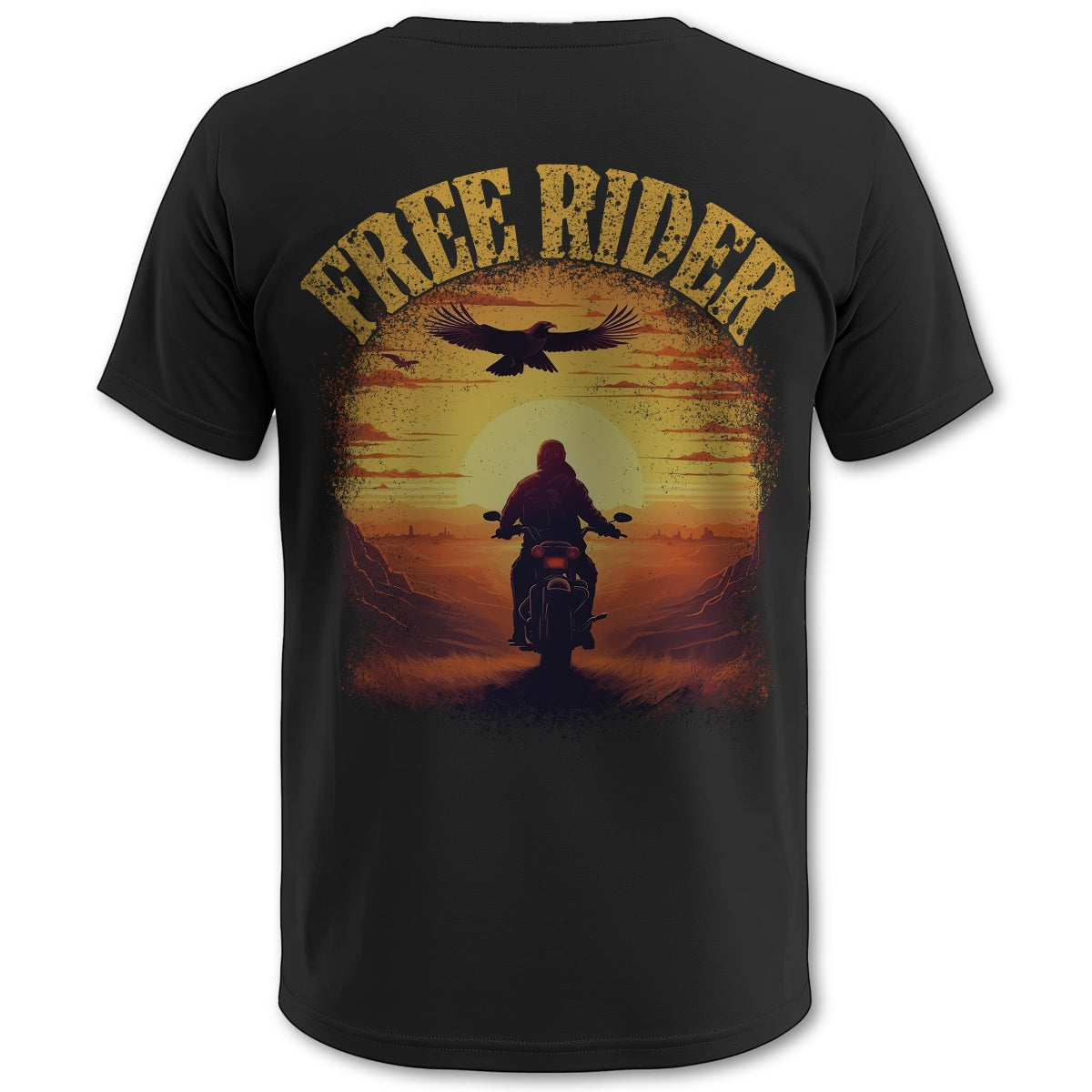 Biker T-Shirt free rider sunset Rücken