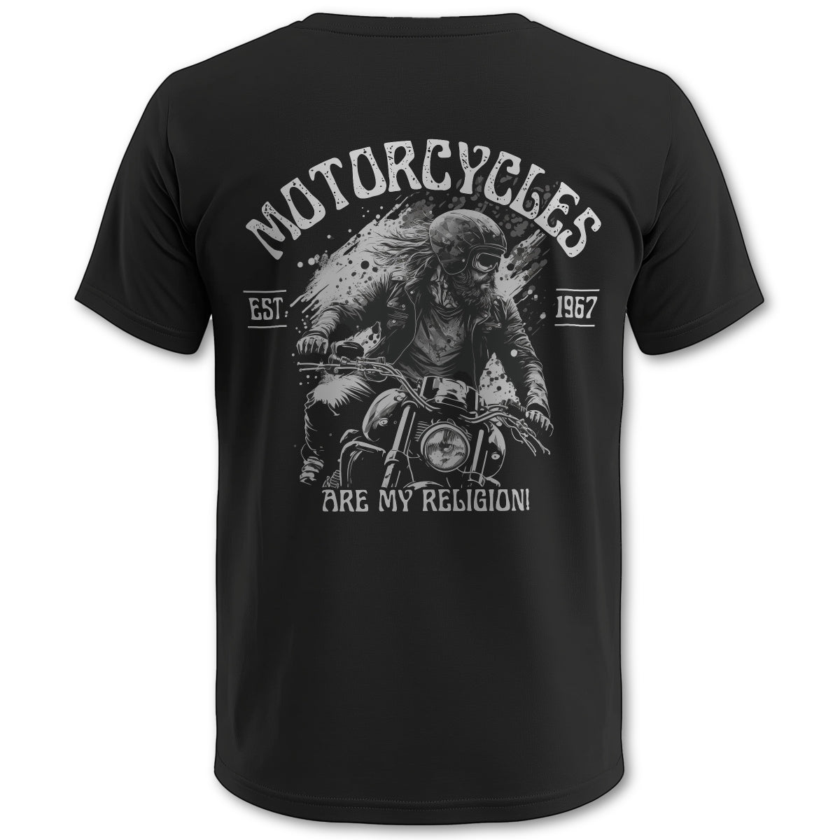 biker T-Shirt motorcycles are my religion Rücken