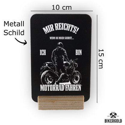 Metall-Aufsteller bin Motorrad Fahren Variante 1