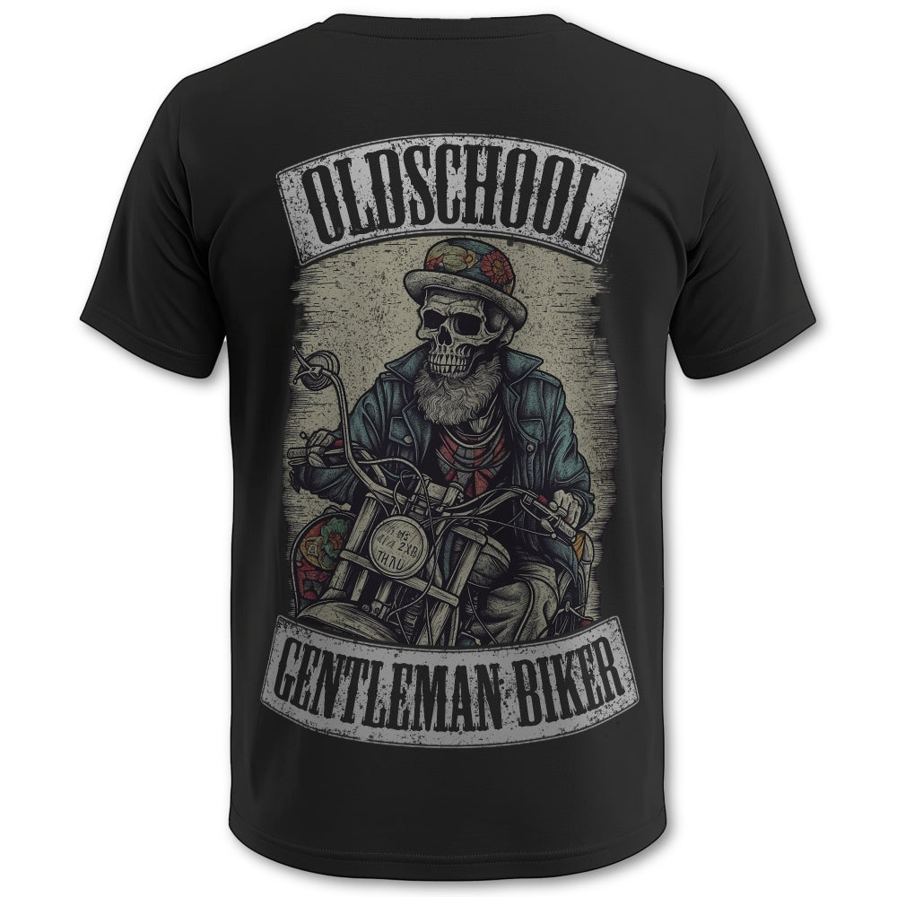 Biker T-Shirt old school skull II Rücken