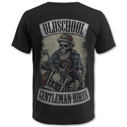 Biker T-Shirt old school skull II Rücken