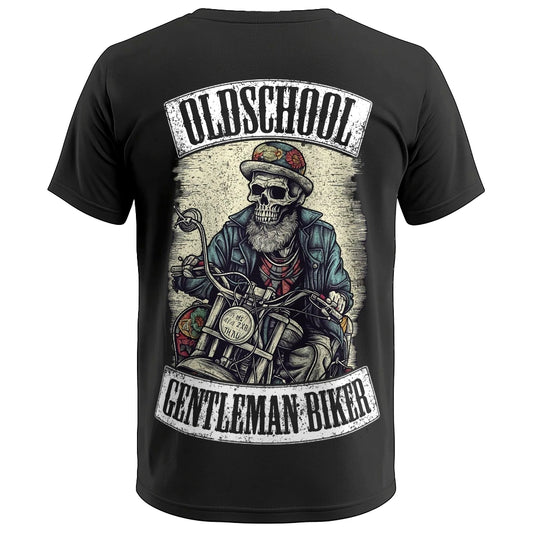 Biker T-Shirt old school skull II Rücken