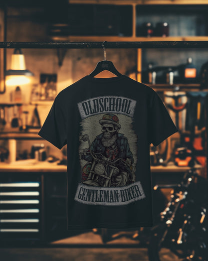 Biker T-Shirt old school skull II Rücken