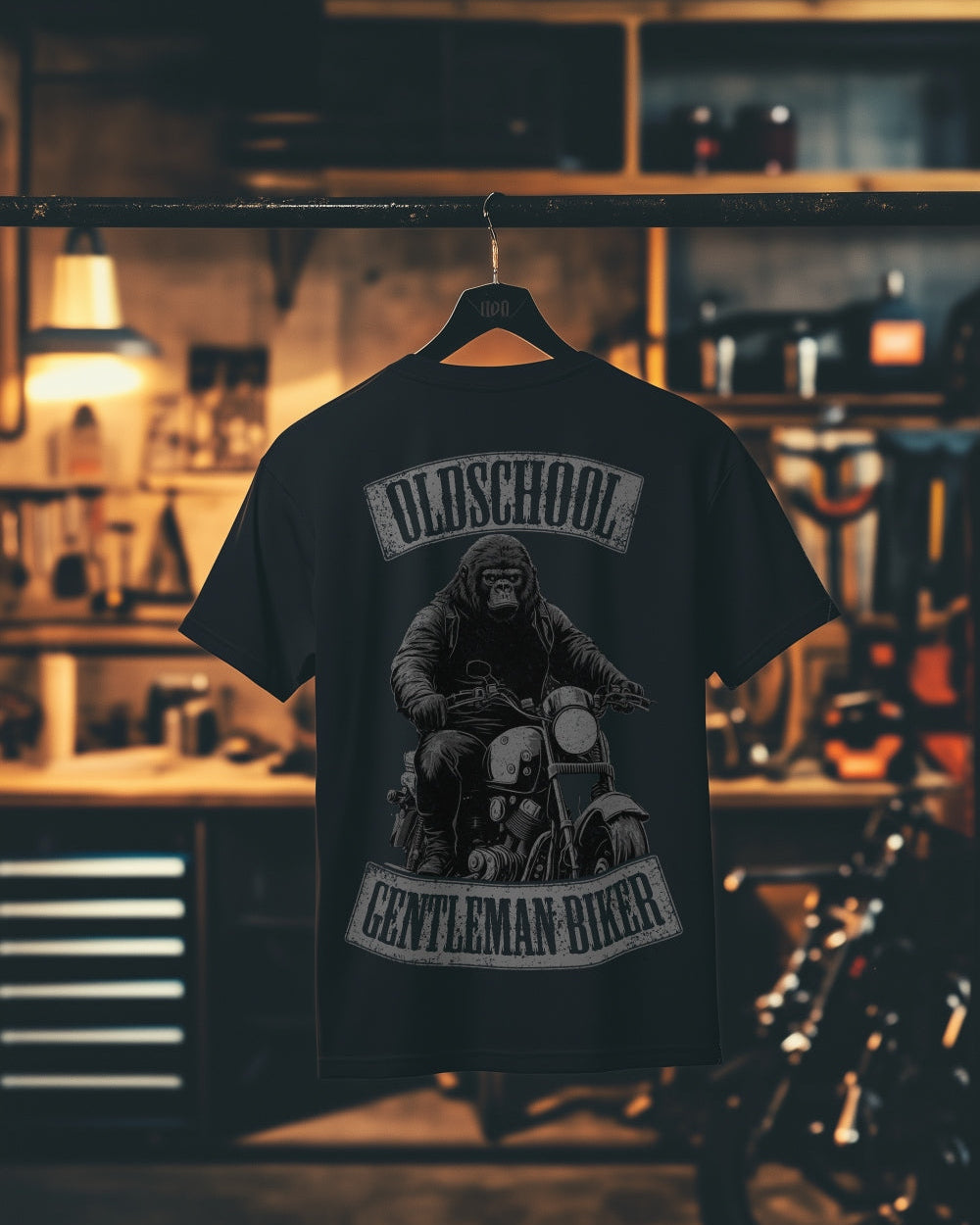 Biker T-Shirt old school gorilla Rücken