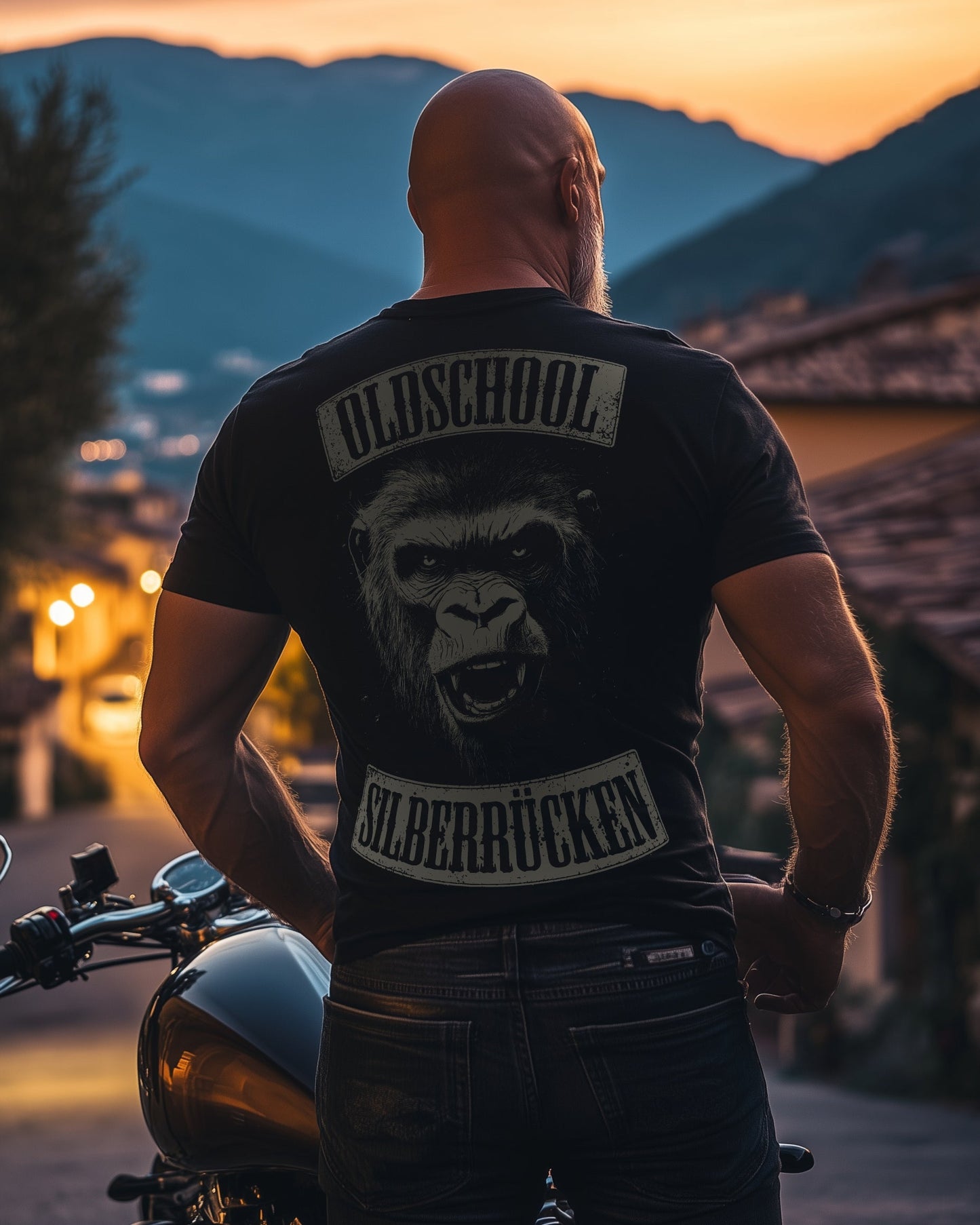 Biker T-Shirt old school Silberrücken Rücken II