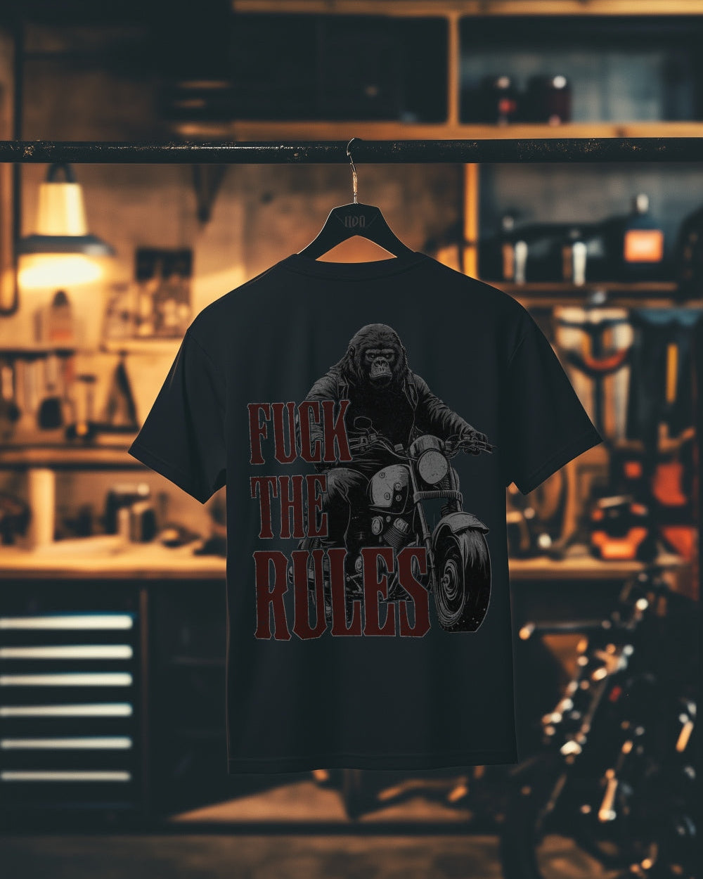 Biker T-Shirt gorilla fuck the rules Rücken