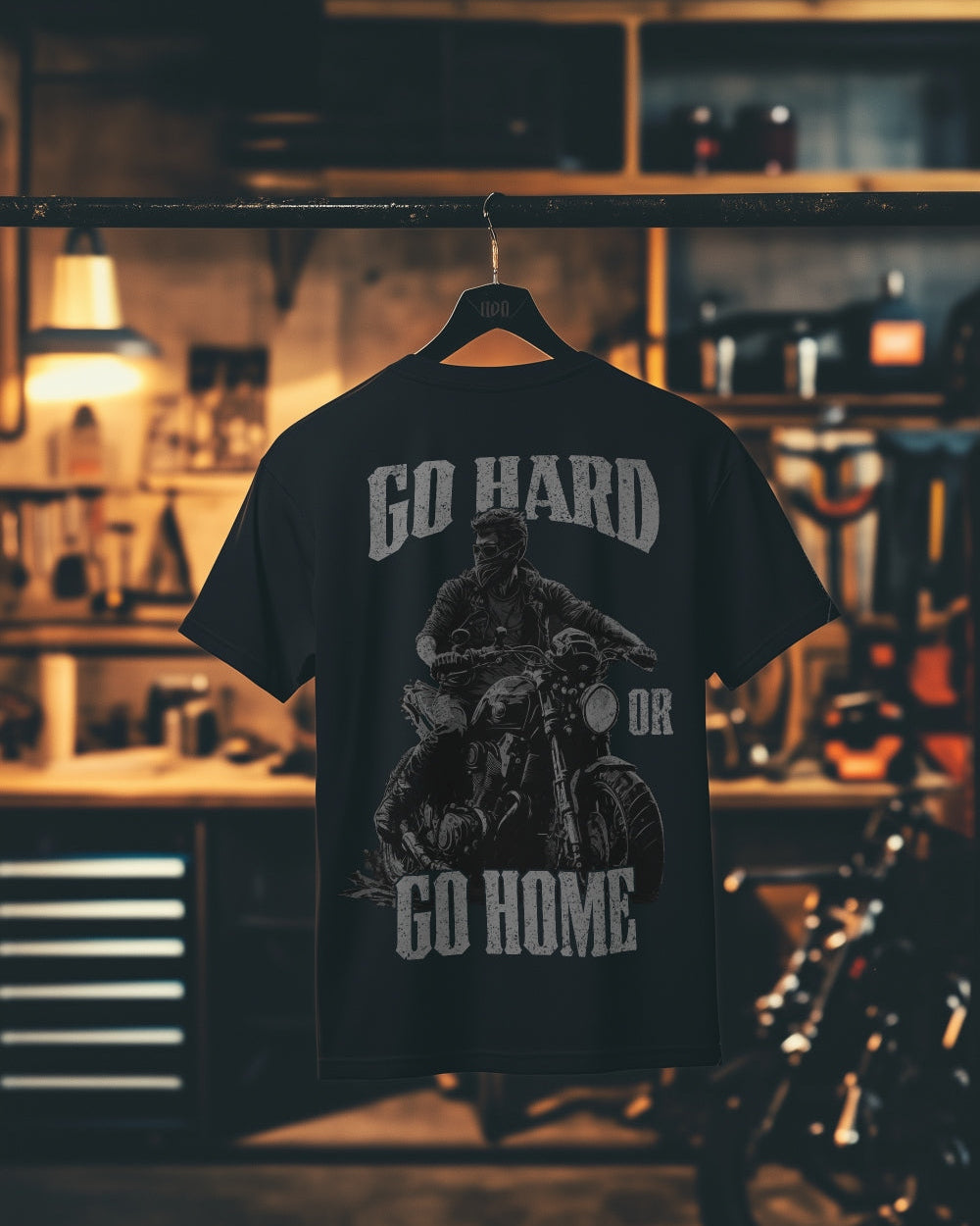 Biker T-Shirt go hard or go home I Rücken