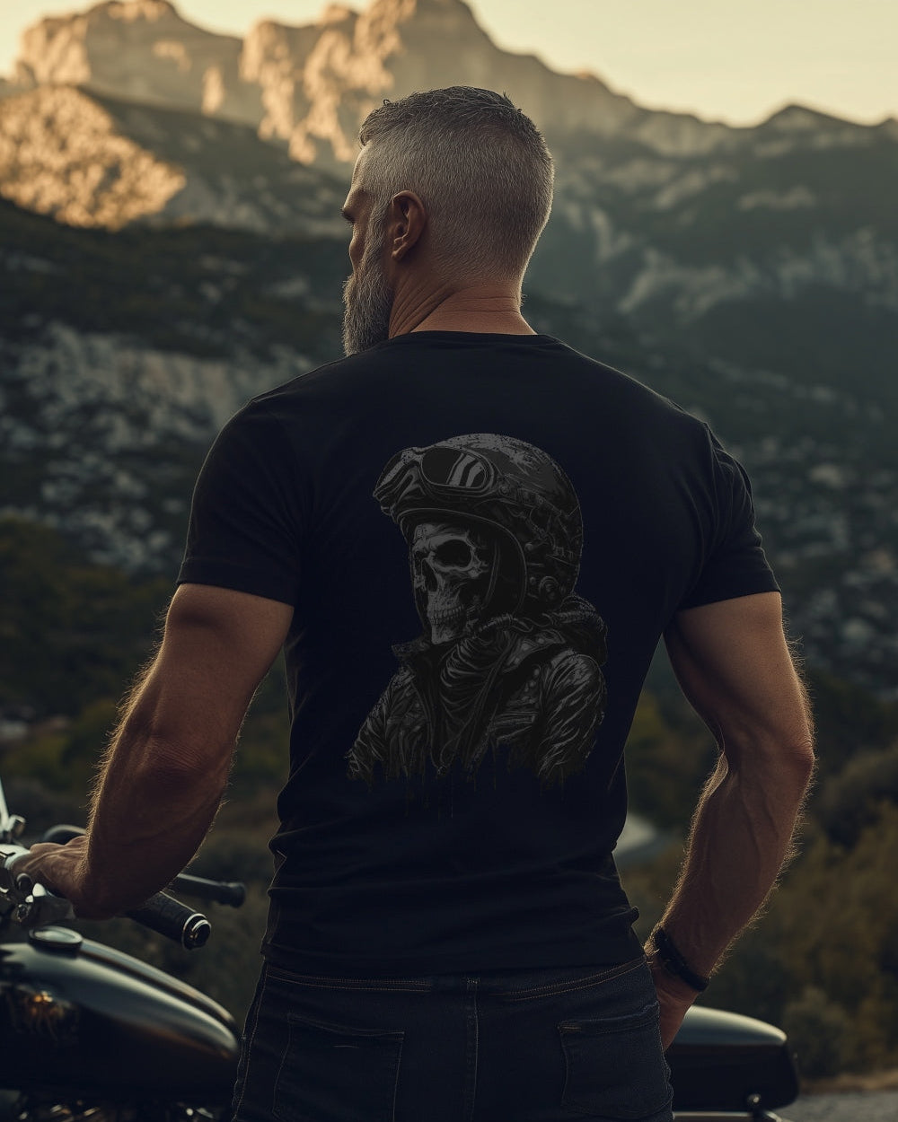 Biker T-Shirt skull biker I Rücken