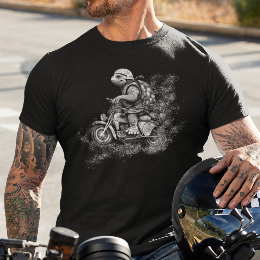 Biker T-Shirt turtle on motorcycle