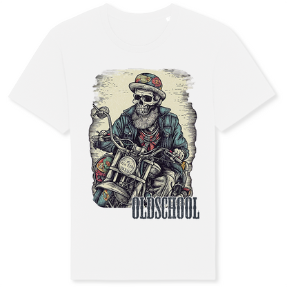 Biker T-Shirt old school skull on bike