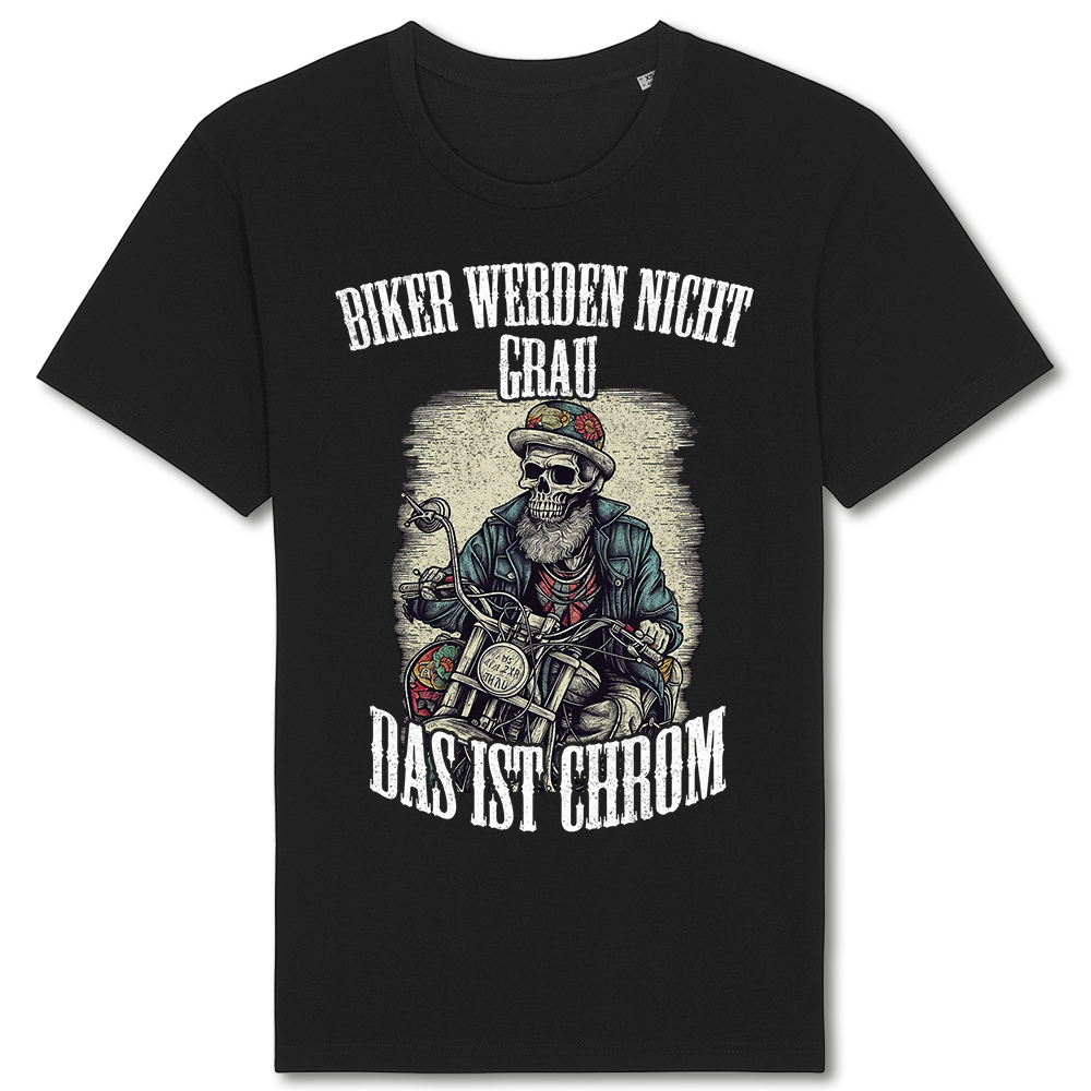 Biker T-Shirt werden nicht grau skull