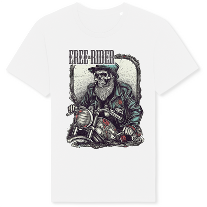 Biker T-Shirt free rider skull on bike